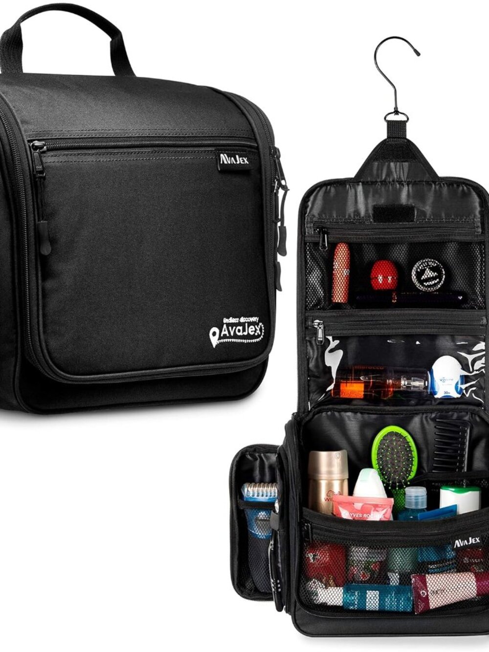 Travel Toiletry Bag for Men - Large Dopp Kit 10.6"x10.6"x3.2" - Hanging Waterpro